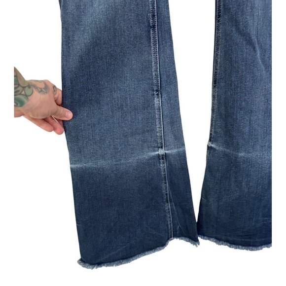 Revolve tularosa‎ braided belt penelope flare jeans size 27 long bell bottom - Picture 2 of 8